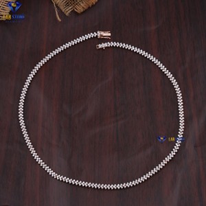 Collar de Diamantes Redondos de 6.00 TDW de Labstone en Oro Rosa, Color EF-VS - Product Image 1