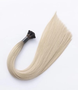 Nouveauté : Extensions de cheveux humains européennes à double trame, volume, teintes vertes, mèches blondes Tenology - Product Image 2