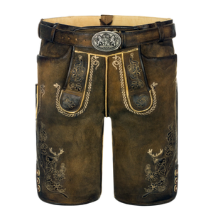 Pantalones Cortos Tradicionales Bávaros de Cuero, Pantalones Cortos Personalizados Únicos para Hombre - Product Image 1