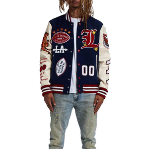 Nueva moda de invierno con logotipo personalizado, ropa de calle, chaqueta universitaria de gran tamaño, chaqueta de talla grande para hombre, chaqueta con letras de béisbol - Product Image 6