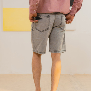OEM Comfortable Men's Denim <b>Shorts</b> for Summer Blue Cotton Casual Fit High Quality Custom Streetwear Fashion Jeans - Product Image 4