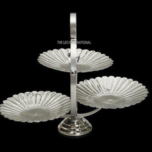 American Design Single Tier <b>Cake</b> <b>Stand</b> Resin Epoxy Mold High Quality Leafy Shape Aluminum <b>Cake</b> <b>Stand</b> for Party Event Use - Product Image 4