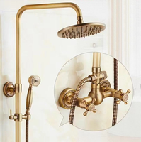 Ensemble de robinet de douche thermostatique mural en laiton contemporain avec barre coulissante Jet de pluie poli Robinets de douche de bain à pause douce
