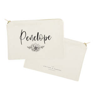 Trousse de Maquillage Florale Moderne et Pochette de Voyage Personnalisable avec Nom, Organisateur Portable et Adorable à Motif Lettres - Product Image 2