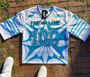 Camiseta de fútbol americano personalizada al por mayor camiseta de fútbol de gran tamaño Boxy Fit 100% algodón con impresión por sublimación camiseta de fútbol de malla - Product Image 1