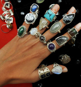 Diseño de sol y Estrella, Plata de Ley 925, rutilo Natural dorado piedra preciosa, anillo celestial, joyería hecha a mano, mayorista, fabricante - Product Image 5