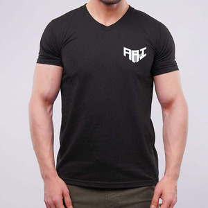 Camiseta Personalizada para Hombre, Cuello en V, Corte Holgado, Algodón Grueso de 190 GSM, Estilo Urbano, Básica, Informal, Verano, Proveedor Mayorista OEM - Product Image 1