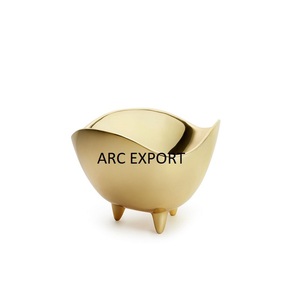 Design moderne Table polie dorée décorative standard Grand bol de nourriture fantaisie Articles de fête de mariage Bol de service alimentaire en Inde - Product Image 3