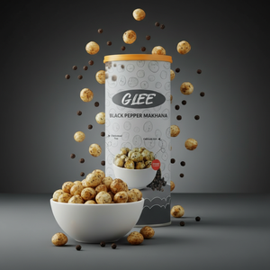 Nueces Makhana Tostadas con Sabor a Pimienta Negra Picante, Caja de 80g, Sin Gluten, Bajas en Grasa - Product Image 5