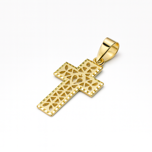 Elegante Colgante de Cruz Calada en Oro de 14k, Joyería Religiosa Ligera de Filigrana para Uso Diario, Colgantes Finos Especiales - Product Image 2