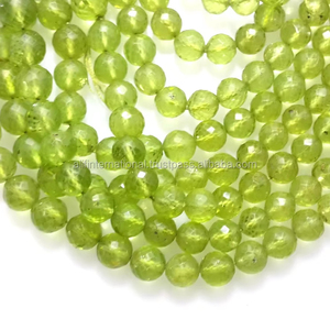 Perles en vrac de pierres précieuses naturelles de péridot vert olivine, perles de péridot naturel de 17 pouces, 5-7 mm - Product Image 1
