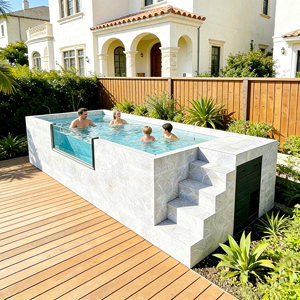 Piscina Portátil de Fibra de Vidrio de Lujo, Profesional, para Exteriores, Resistente al Agua, para Uso Familiar, de Instalación Rápida, Resistente a los Rayos UV y al Viento - Product Image 1