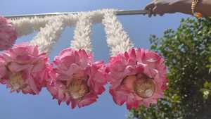 Diwali indio decoración pared puerta colgantes Toran jazmín Rosa flor guirnaldas Bandarwal y Pooja Mandir decoración regalo puerta Decoración - Product Image 5