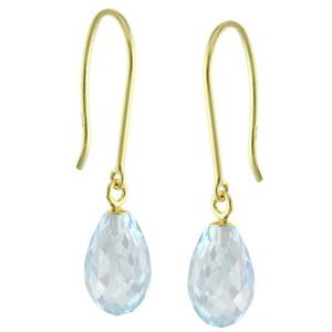 Boucles d'oreilles pendantes en pierre précieuse aquamarine hydro, forme pyramidale de 9 à 12 mm, sertie en argent sterling, style vintage, certifiées IGI, pour fiançailles et fêtes - Product Image 5