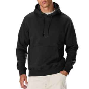 Sudadera con Capucha de Alta Calidad, Personalizada, de Felpa, 180 g/m², Hombros Caídos, 100% Algodón, Invierno, Negra, Corte Cuadrado, Estilo Regular - Product Image 3