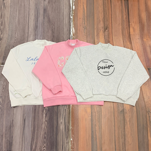 Personalizado Mockneck algodón francés Terry bordado liso otoño 360 GSM mujeres de gran tamaño Revrsizble Mock Neck sudadera - Product Image 6