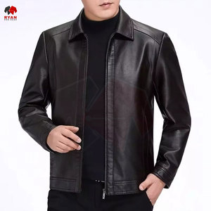 Veste en cuir pour homme, cuir véritable de haute qualité, couleur unie, logo personnalisé, OEM ODM disponible - Product Image 5
