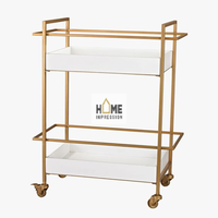 Métal en laiton de forme de rectangle de couleur d'or dernier pour le mariage et l'hôtel servant le chariot à vendre