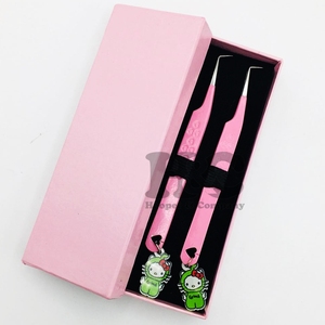 Pince à épiler Hello Kitty, pince à cils, pince à épiler durable, poignée en forme de cœur, acier inoxydable fin de haute qualité, logo mink - Product Image 2