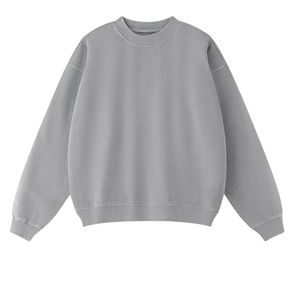 Sudadera de color personalizado lavado ácido jersey de cuello redondo de gran tamaño suelto 100% algodón ropa de calle de invierno para hombres y mujeres - Product Image 6