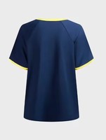 Mode rétro tendance femmes à manches courtes col en v numérique imprimé haut été hip-hop rue ample décontracté polyvalent T-shirt court
