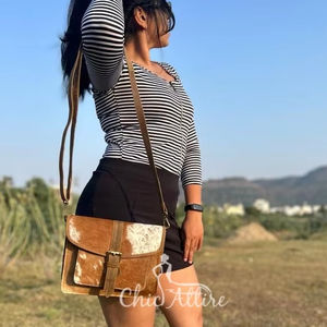 Recién llegado, bolso de cuero de vaca real, elegante bolso informal para mujer, bolsos de mano de cuero occidental para mujer - Product Image 1