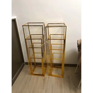 แจกันดอกไม้ลวดยาวสีทองทรงสี่เหลี่ยมผืนผ้าที่ใส่ของตกแต่งทันสมัยหรูหราเหมาะสำหรับบ้านสำนักงานและโต๊ะจากอินเดีย - Product Image 6