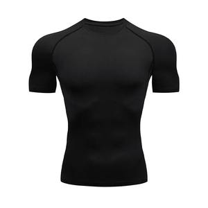 Chemise de compression de sport pour hommes, t-shirt d'été à col rond, t-shirt de course à pied à séchage rapide, fitness, gym, hauts d'entraînement pour hommes - Product Image 5