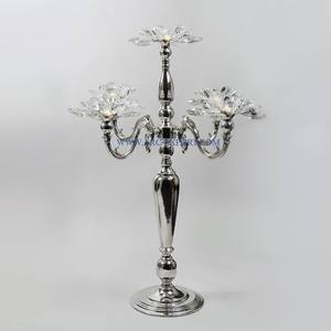 Set of 2 Metal <b>Black</b> Color Indoor Home and Wedding Flooring Decorative <b>Candelabra</b> Restaurant and Hotels Centerpiece Candlestick - Product Image 3
