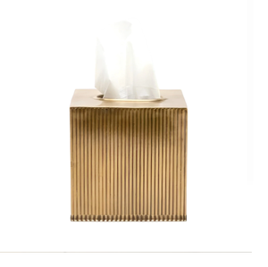 Porte-mouchoirs rectangulaire en finition or antique, disponible à prix de gros pour la décoration de mariage de luxe. - Product Image 2