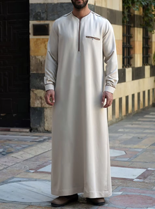 Túnica árabe Shalwar Kameez musulmana de fábrica al por mayor paquistaní informal para hombre a la venta moda 2025 transpirable - Product Image 3