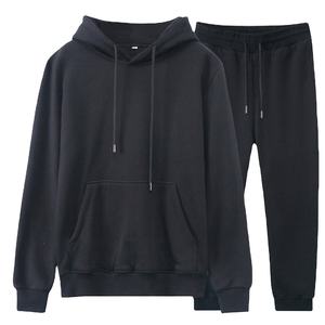 Chándal de invierno personalizable para hombre 2026, Sudadera con capucha bordada de felpa francesa apilada, conjuntos de chándal para correr para hombre - Product Image 2