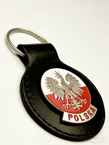 Llavero de Cuero Genuino con Emblema del Águila de Polonia, Llavero de Metal con Logotipo Personalizado de la Bandera de Polonia para Regalo de Recuerdo - Product Image 3