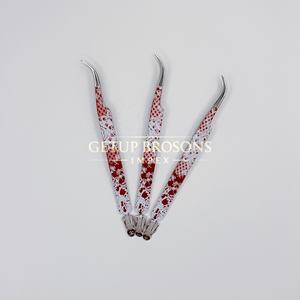 Pinzas para Pestañas GETUP BROSONS IMPEX Curve, Diseño de Halloween, Recubrimiento de Papel, Acero Inoxidable, Punta Suave, Antimagnéticas, de Precisión - Product Image 2