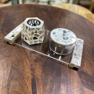 Boîtes à plateau en incrustation de nacre Brûleur d'encens Mubarak Bakhoor Brûleur Design tendance à la mode Mekhan par faizacraft - Product Image 2