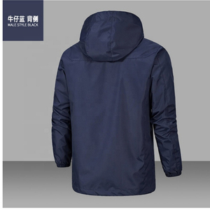 Venta al por mayor chaquetas de lona con capucha de una sola capa a prueba de viento impermeable al aire libre senderismo lluvia chaquetas rompevientos-rompevientos - Product Image 6