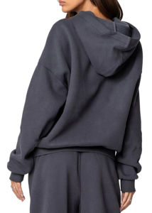 Sudaderas con capucha de alta calidad para mujer, sudaderas con capucha de gran tamaño con hombros caídos, sudadera de algodón 100% 300GSM para mujer - Product Image 5