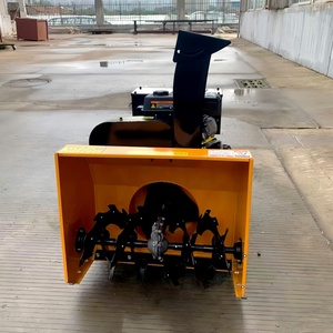 Souffleuse à neige jaune télécommandée sur chenilles, moteur essence/diesel, démarrage électrique, portable, pour déneigement de voies et allées - Product Image 6