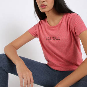 Ropa de fitness lavable Camisetas de mujer de color liso Precio de fábrica de moda Diseño único Camisetas de verano - Product Image 3