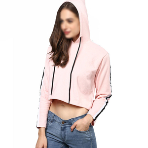 เสื้อฮู้ดลำลองทรงครอปสำหรับผู้หญิงเสื้อมีฮู้ดเสื้อครอปเอวลอยแบบลำลอง - Product Image 2