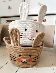 Cute Household Cat <b>Basket</b> Storage Woven Organizer <b>with</b> <b>Handles</b> Pet Toy Cute <b>Basket</b> Sundries Cotton Rope <b>Basket</b> - Product Image 2