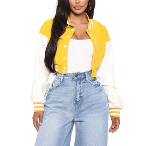 เสื้อแจ็กเก็ตสตรีแบบสั้นระบายอากาศได้ดีสีพื้นย้อมสีล้วน - Product Image 1