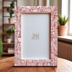 Cadre photo décoratif créatif fait main, incrustation d'os rose, plusieurs tailles disponibles, utilisation à domicile ou au bureau, commande personnalisée disponible - Product Image 2