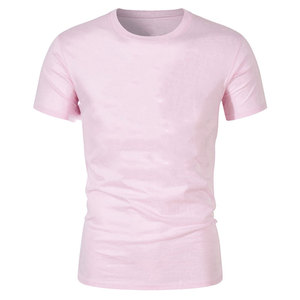 Venta al por mayor de ropa informal de los hombres de buena calidad de diseño personalizado de ajuste regular camisetas de cuello redondo 220 gramos de tela sólida patrón impreso - Product Image 6
