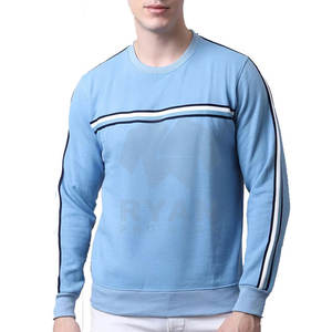 Top tendance hommes classique couleur unie à manches longues sweat qualité Streetwear basiques coton mélangé pour l'hiver Style décontracté - Product Image 1