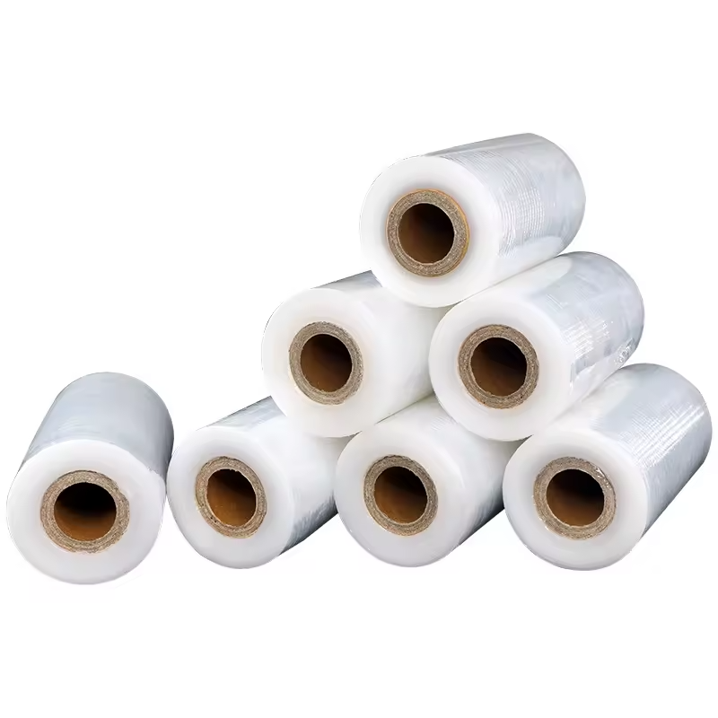 Moisture Proof Custom Width 50 1000mm 2'' 3'' Mini Handle Rolls Transparent Green Packing Casting Soft LLDPE Packaging Film