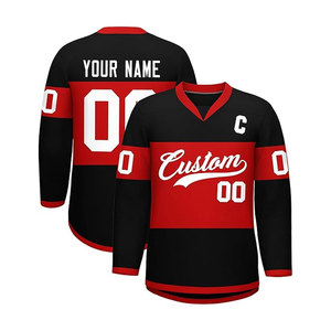 Camiseta de Hockey sobre Hielo Personalizada con Nombre de Equipo, Número y Logotipo, Camiseta de Manga Larga de Poliéster/Algodón Duradera y Ecológica para Hombre - Product Image 1