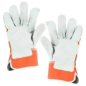 Guantes de trabajo de alta resistencia con puño de goma, guantes de aparejo canadienses industriales, protección de manos de seguridad dividida de cuero de vaca - Product Image 5