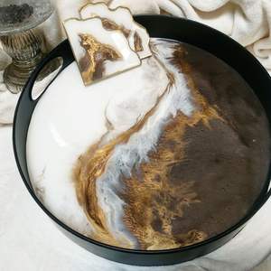 Bandeja epoxi de resina con posavasos para el hogar, restaurante, hotel, uso decorativo para regalos y eventos, bandejas de servicio y almacenamiento - Product Image 2