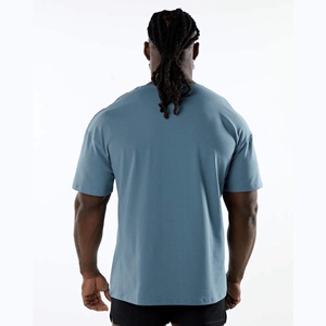 Camiseta cómoda de gran tamaño para hombre, Camiseta de algodón 100%, ropa de calle informal a rayas de verano, ropa de Fitness suave con patrón estampado - Product Image 2